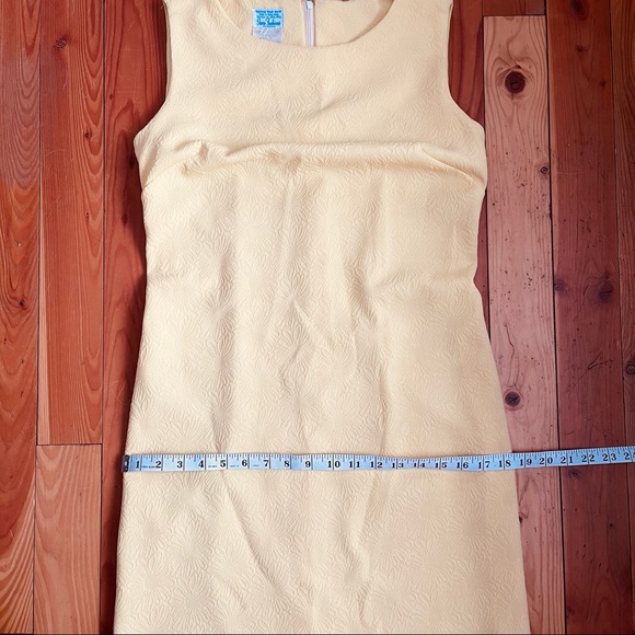 Vintage Sears Yellow Floral Knit Polyester Dress - Picture 10 of 11